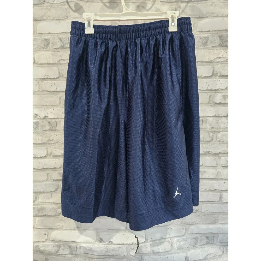Vintage Nike Air Jordan Basketball Shorts Men's XL 20th Anniversary Navy Shiny
